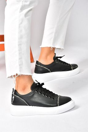 کفش اسنیکر مشکی زنانه بند دار Fox Shoes - کد 641801084