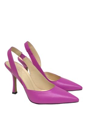کفش پاشنه بلند کلاسیک صورتی زنانه چرم طبیعی پاشنه نازک پاشنه متوسط ( 5 - 9 cm ) کد 641171697