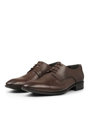 کفش کلاسیک قهوه ای مردانه چرم طبیعی پاشنه کوتاه ( 4 - 1 cm ) پاشنه ساده کد 117349381