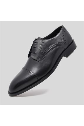 کفش کلاسیک مشکی مردانه چرم طبیعی کد 318663661