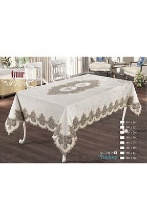 رومیزی بژ مخمل Haspen - کد 642588665