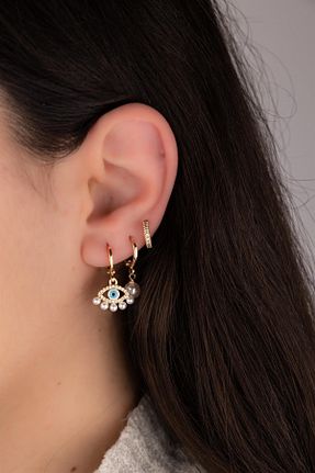 گوشواره استیل (فولاد) طلائی زنانه استیل (فولاد) Sacha Accessories - کد 642211294