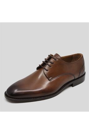 کفش کلاسیک قهوه ای مردانه چرم طبیعی کد 347204399