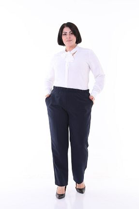 شلوار سایز بزرگ سرمه ای زنانه ویسکون EVS WOMAN - کد 148037858