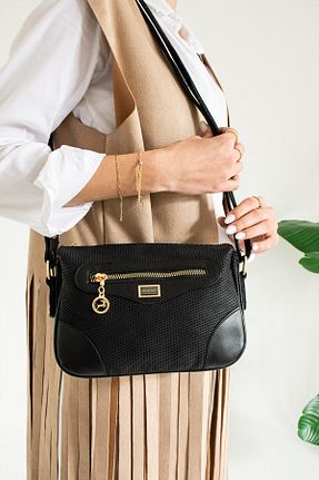 کیف دوشی مشکی زنانه چرم مصنوعی mıchael polo - کد 643734098