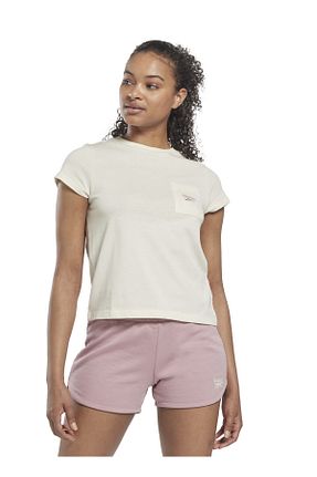 تیشرت سفید زنانه یقه دوچرخه Reebok - کد 642743668