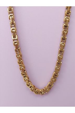گردنبند استیل طلائی زنانه فولاد ( استیل ) کد 643547558