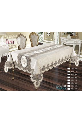 رومیزی بژ مخمل Haspen - کد 642605062