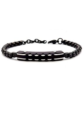 دستبند استیل (فولاد) مشکی مردانه استیل (فولاد) Welch - کد 643929443