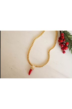 گردنبند جواهر قرمز زنانه برنجی Pupa Bijoux - کد 84563171