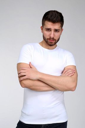 تیشرت سفید مردانه اسلیم فیت Stiloda - کد 85231344