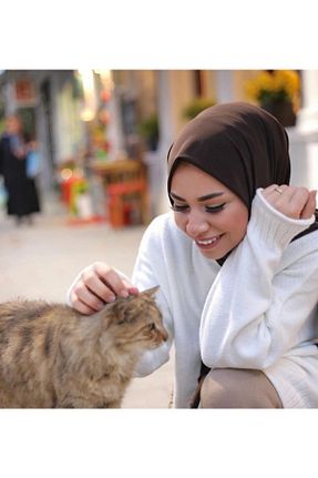 شال قهوه ای زنانه پنبه پلی استر Differenza - کد 85608882