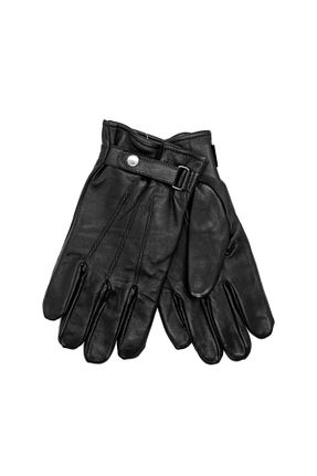 دستکش مشکی مردانه چرم خالص DERİHOME - کد 85168115