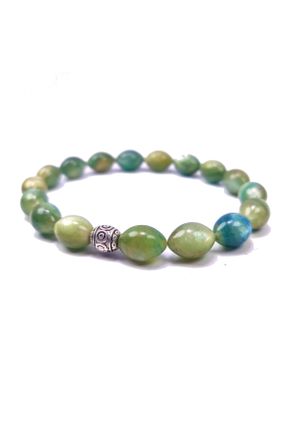 دستبند جواهر سبز زنانه سنگ طبیعی کد 85862001