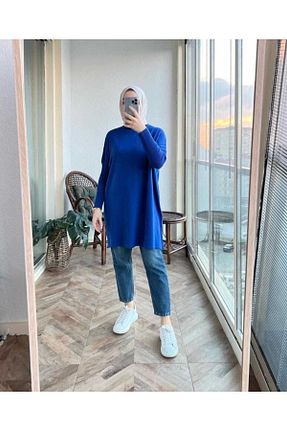 تونیک حجاب سرمه ای زنانه بافتنی MODAMÜNASİP - کد 645219586