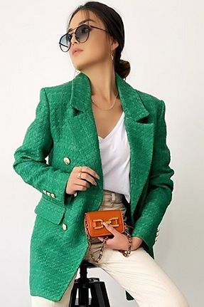 کت سبز زنانه Blazer MissKybele - کد 645340400