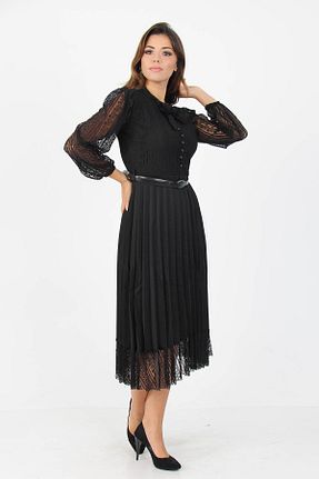 لباس مشکی زنانه بافت XXL BUTİK - کد 645519462