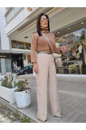 شلوار پارچه ای بژ زنانه بلند CsChicShop - کد 645135668