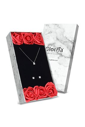 ست نقره سفید زنانه زیرکن Glorria - کد 55872562
