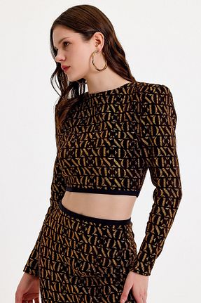 بلوز طلائی زنانه چاپی JAHR MARC - کد 462949816