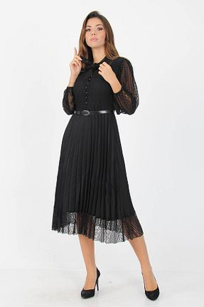 لباس مشکی زنانه پلی استر XXL BUTİK - کد 645519462