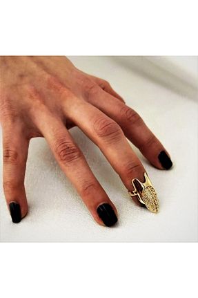 انگشتر جواهر طلائی زنانه زیرکن TÜKKAN ACCESSORİES - کد 645241428