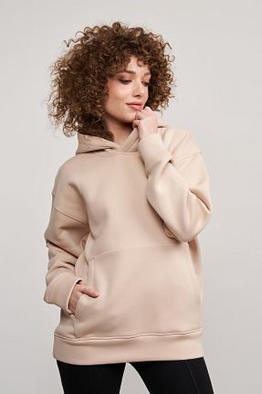 سوئیشرت بژ زنانه ساده MBEY1989 - کد 645389545