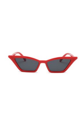 عینک آفتابی قرمز زنانه 55 UV400 پلاستیک آینه ای هندسی کد 40786975