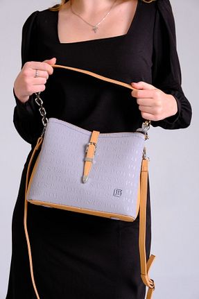 کیف دوشی طوسی زنانه چرم مصنوعی Just Polo - کد 646811391