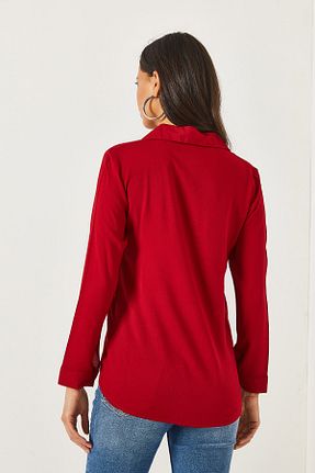 پیراهن زرشکی زنانه رگولار Olalook - کد 646049317