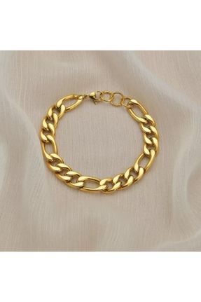 دستبند استیل طلائی زنانه استیل ضد زنگ کد 446359285