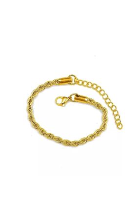 دستبند استیل طلائی زنانه استیل ضد زنگ کد 446560162