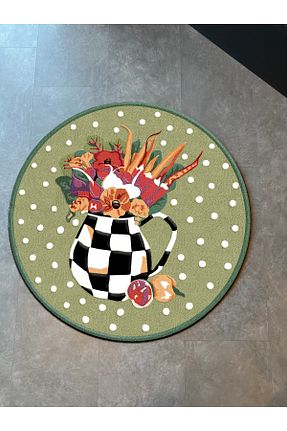فرش سبز قابل شستشو Rugs Modern Halı - کد 412117295