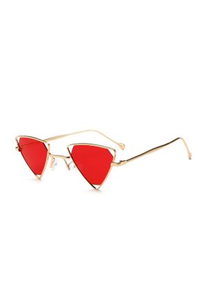 عینک آفتابی قرمز زنانه 55 UV400 فلزی هندسی کد 40654754