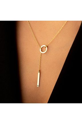 گردنبند نقره طلائی زنانه 925 عیار Dkmn Silver - کد 646688704