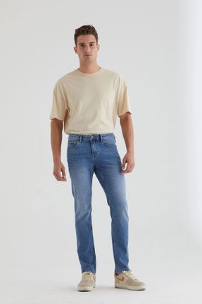 شلوار جین آبی مردانه پاچه ساده اسلیم استاندارد کد 302600046