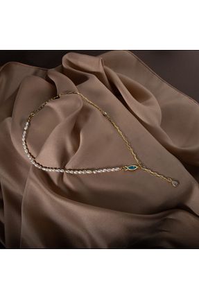 گردنبند مروارید سفید مروارید آب شیرین OSMANLI DEĞERLİ TAŞ - کد 647240434