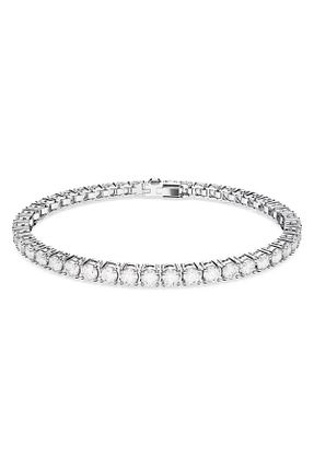 دستبند نقره سفید زنانه 925 عیار Swarovski - کد 647333764