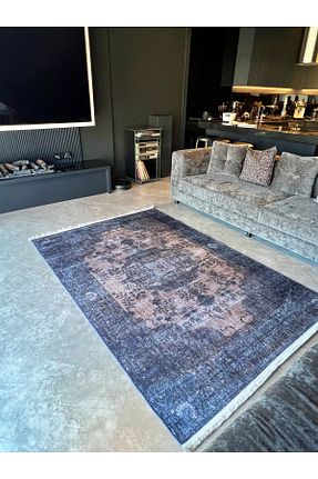 فرش سرمه ای قابل شستشو Rugs Modern Halı - کد 316636115