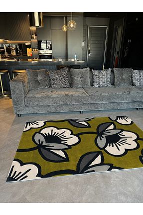 فرش سبز قابل شستشو Rugs Modern Halı - کد 475899540