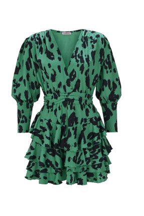 لباس سبز زنانه بافتنی رگولار آستین-بلند کد 647682786