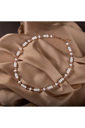 گردنبند مروارید سفید مروارید آب شیرین OSMANLI DEĞERLİ TAŞ - کد 647240404