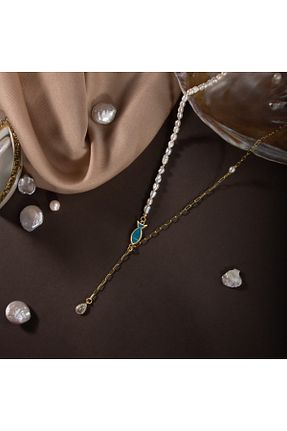 گردنبند مروارید سفید مروارید آب شیرین OSMANLI DEĞERLİ TAŞ - کد 647240434