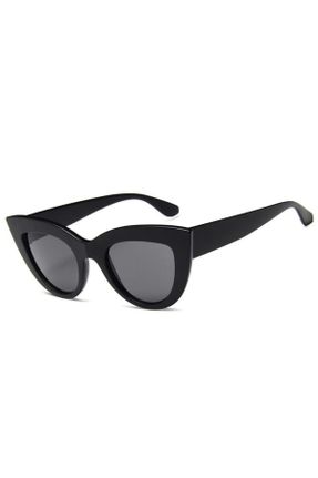 عینک آفتابی مشکی زنانه 55 UV400 پلاستیک گربه ای کد 40655120