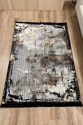 فرش مشکی قابل شستشو RUGSMODERN - کد 73258078