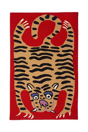 فرش قرمز قابل شستشو Rugs Modern Halı - کد 635883047