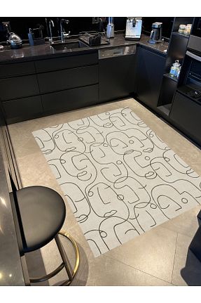 فرش مشکی قابل شستشو Rugs Modern Halı - کد 634783067