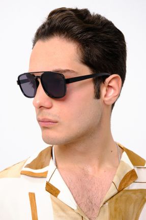عینک آفتابی مشکی مردانه 53 UV400 پلاستیک مات کد 647509733