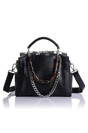 کیف دوشی مشکی زنانه چرم مصنوعی ÇÇS - کد 647796602