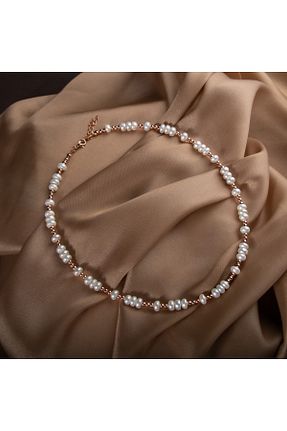 گردنبند مروارید سفید مروارید آب شیرین OSMANLI DEĞERLİ TAŞ - کد 647240404